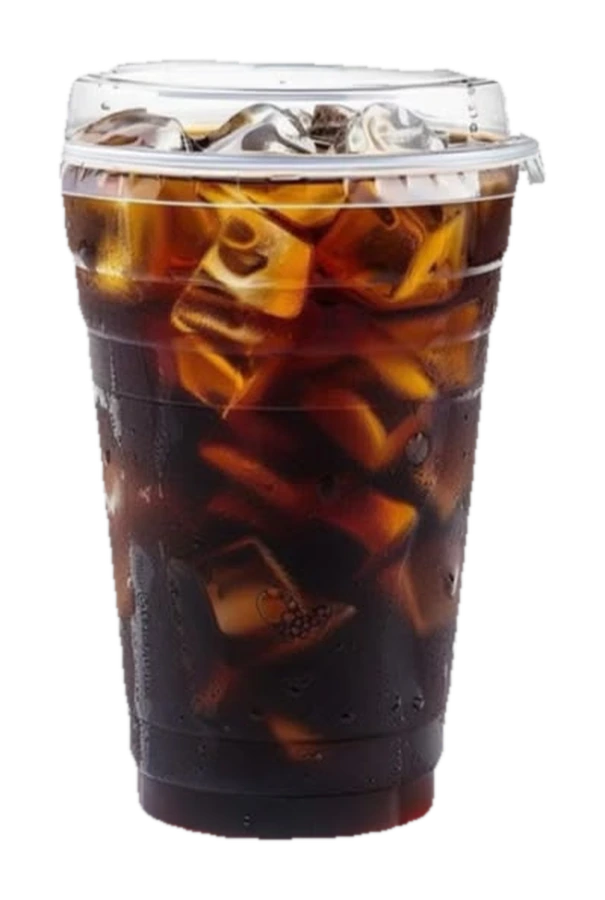 Iced americano in a clear cup